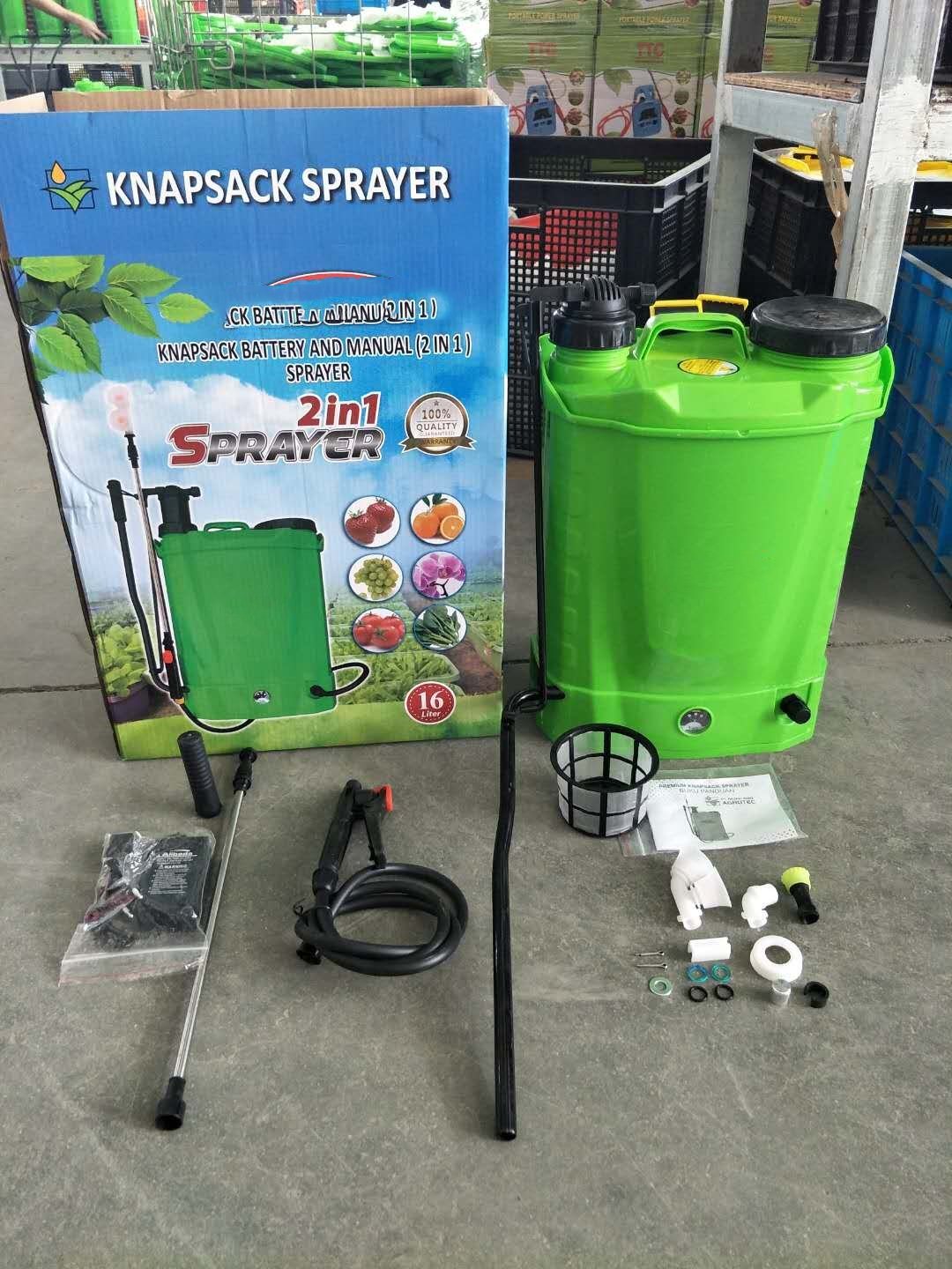 Baterai 16 Liter dan Manual 2 in 1 Sprayer Daya Pertanian Sprayer Genggam Listrik GF-16SD-18Z